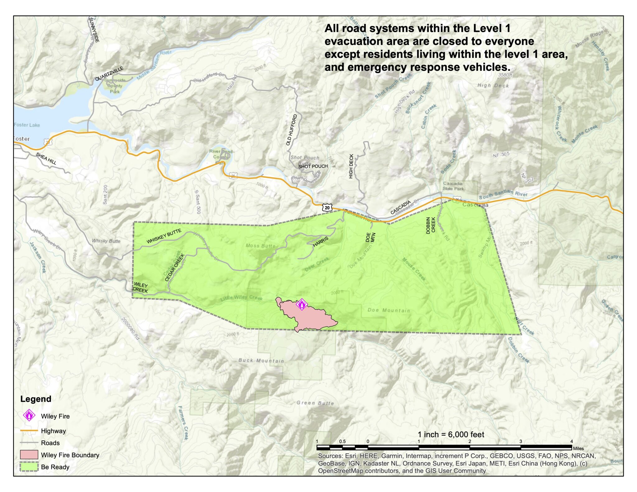 WILEY CREEK FIRE Update August 16, 2023, 1045 a.m. Linn County